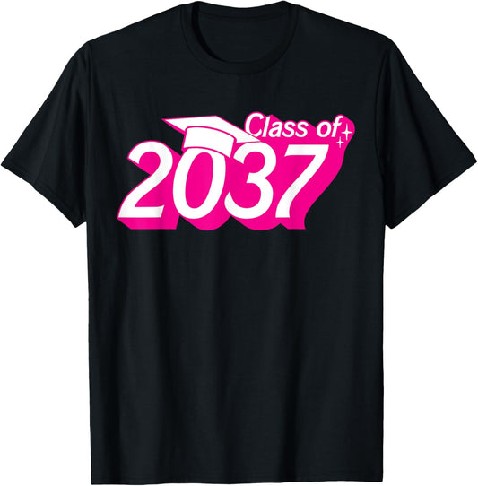 Class of 2037 First Day of School Graduation Pre-k to 12th T-Shirt - T-Shirt | Black