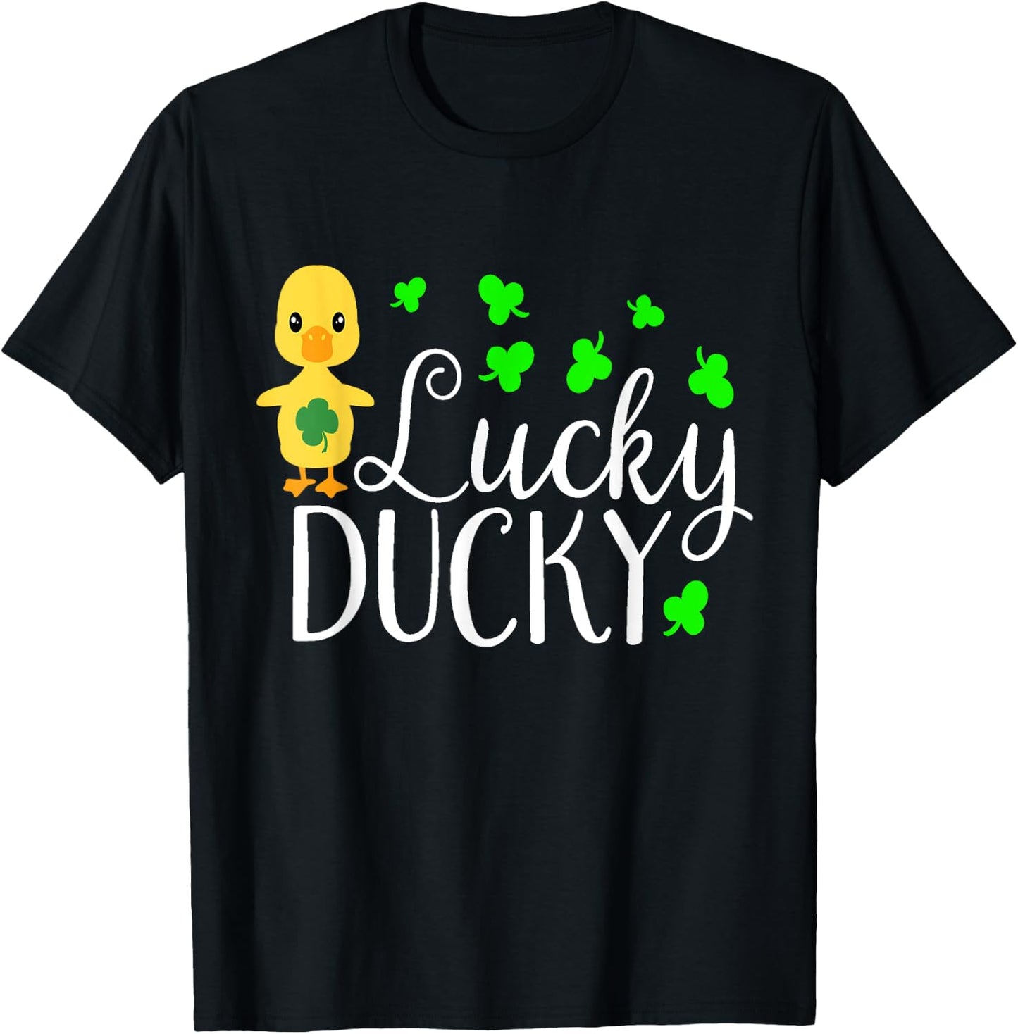 Lucky Ducky Cute Irish Duck Bird Ireland Kids School T-Shirt - T-Shirt | Black