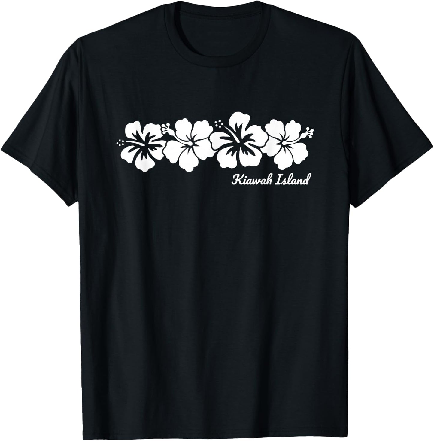 Kiawah Island South Carolina Hibiscus Flower Souvenir T-Shirt - T-Shirt | Black