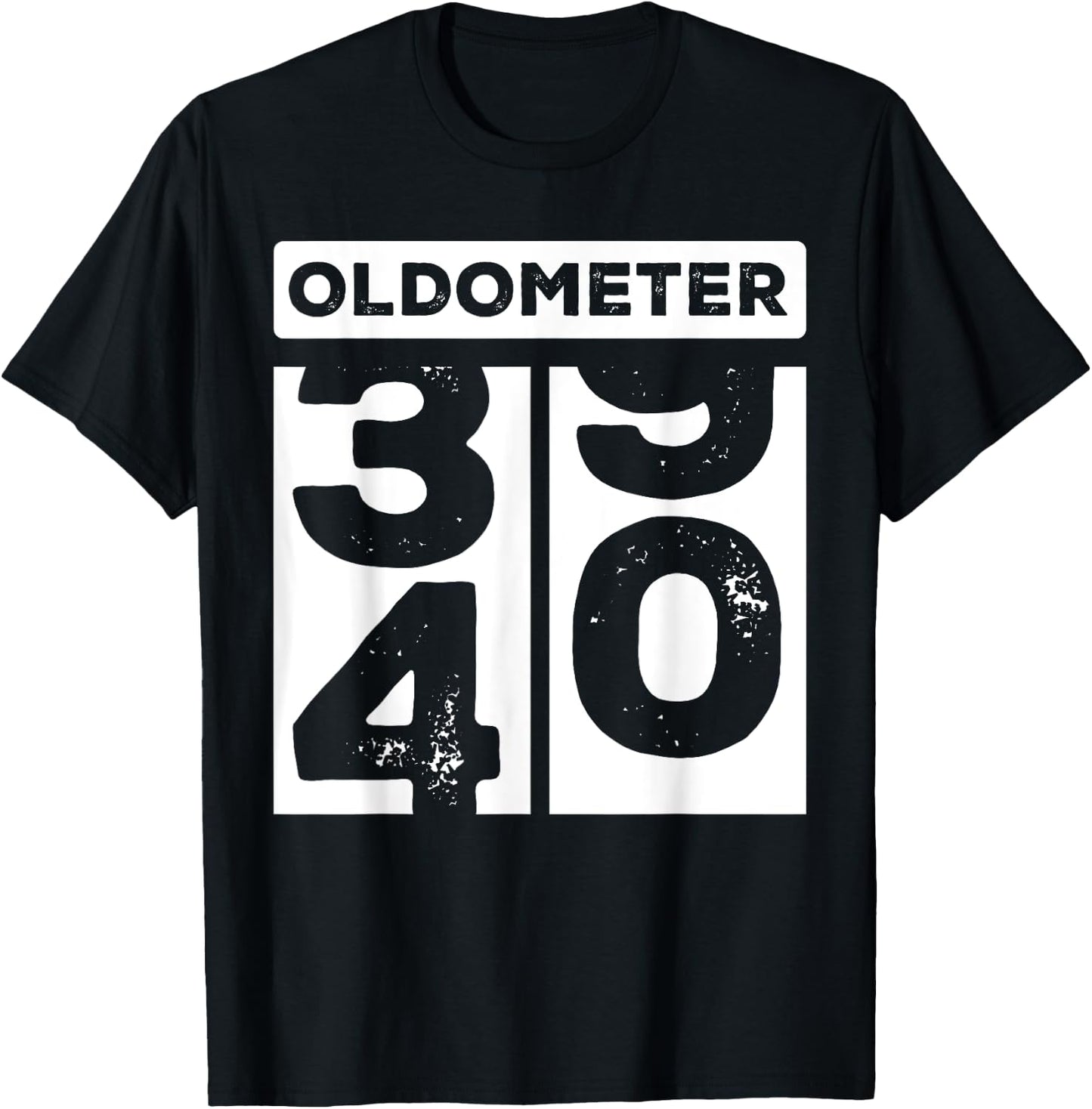 Oldometer 40 Funny Turning 40th Birthday 39-40 Happy Bday T-Shirt - T-Shirt | Black