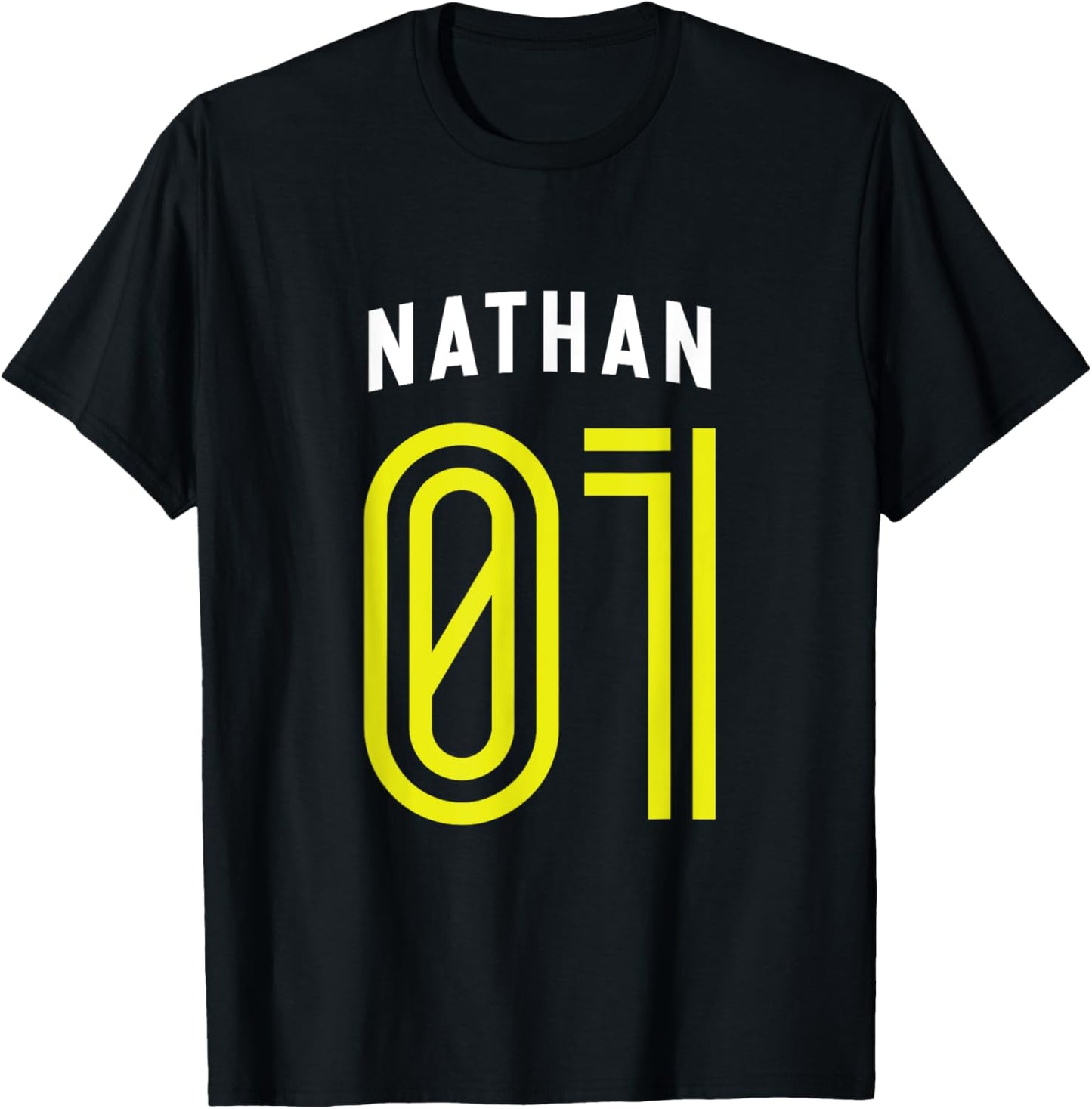 NATHAN 01 - Number One Team Sports Fan Varsity Style T-Shirt - T-Shirt | Black