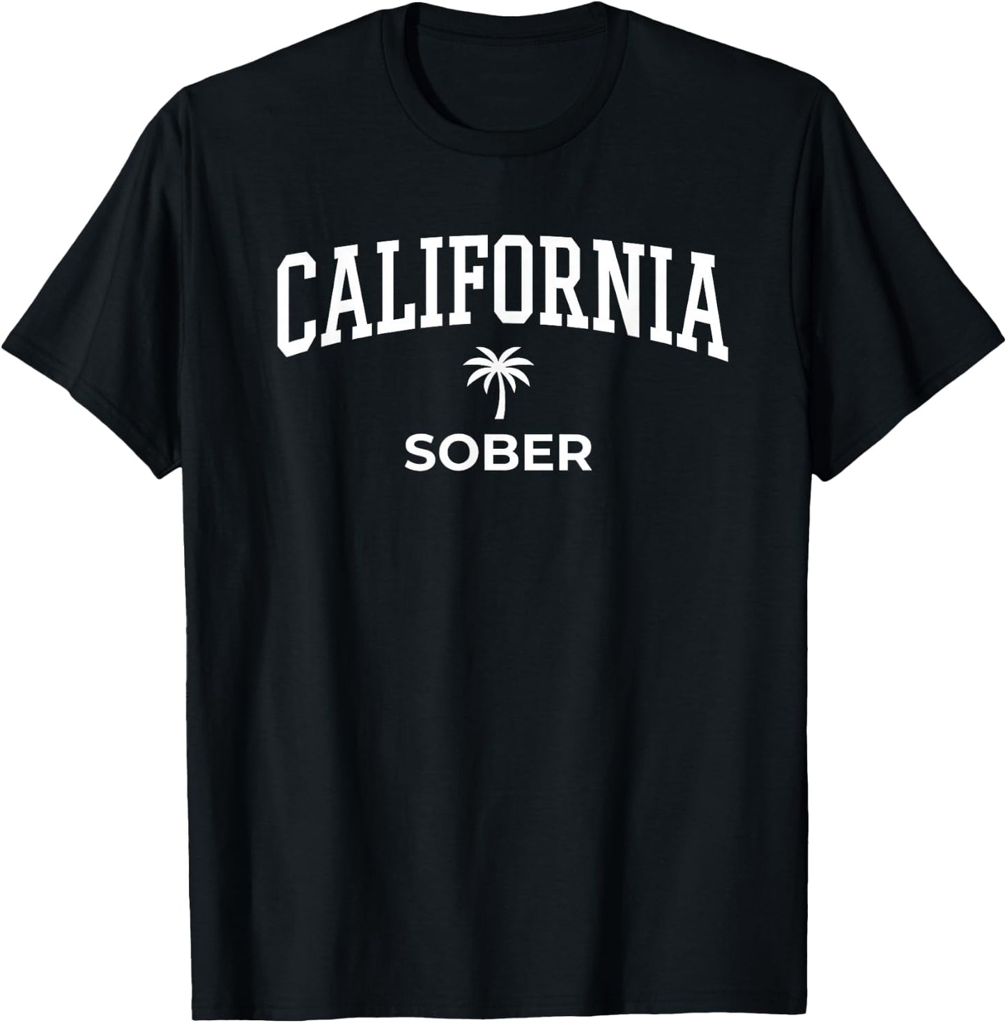 California Sober College Palm Typography Graphic T-Shirt - T-Shirt | Black