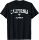 California Sober College Palm Typography Graphic T-Shirt - T-Shirt | Black