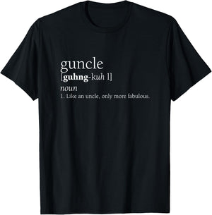 Guncle Definition Shirt, Funny Pregnancy Announcement Gift T-Shirt - T-Shirt | Black