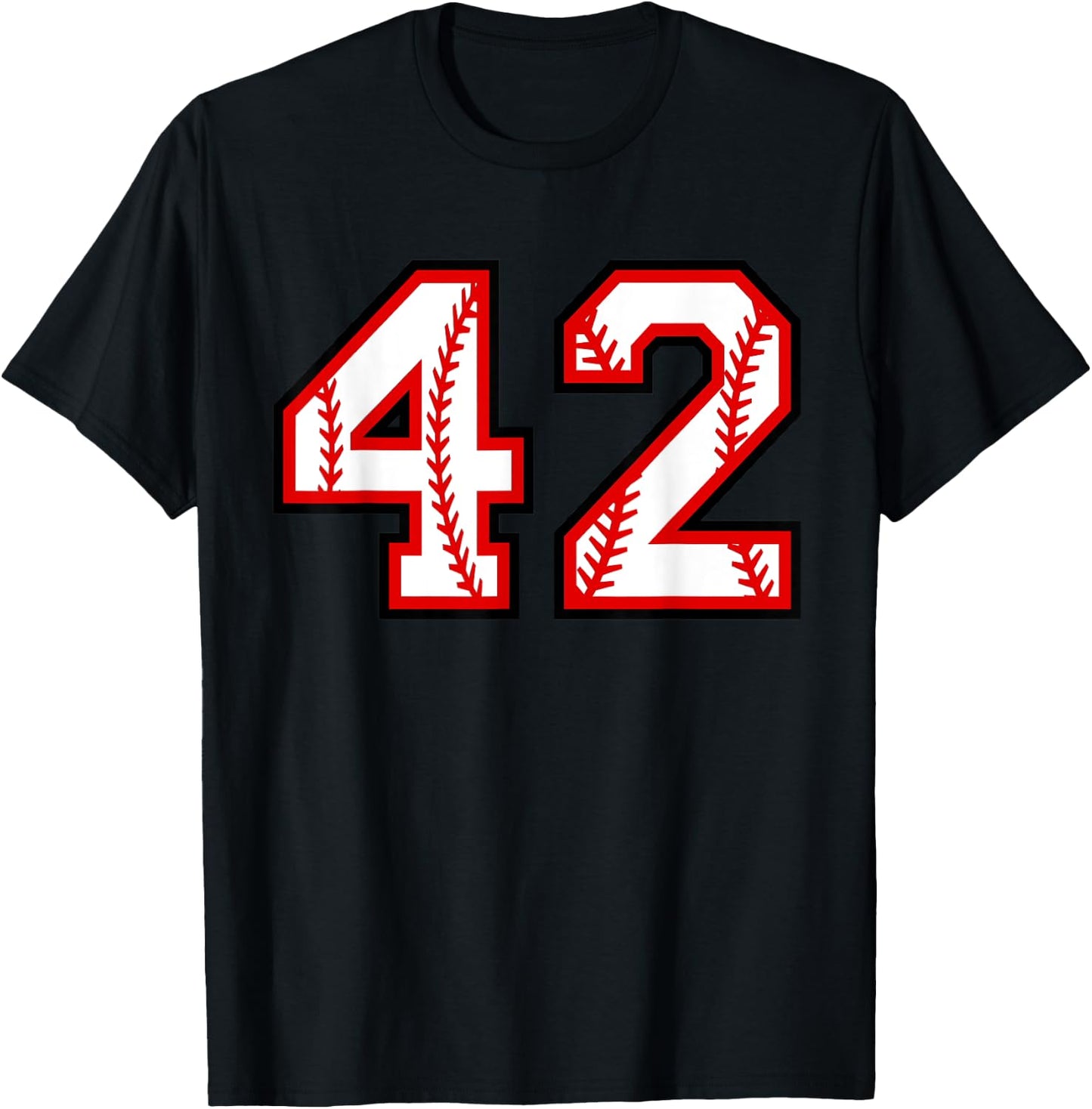 Baseball Number #42 T-Shirt - T-Shirt | Black