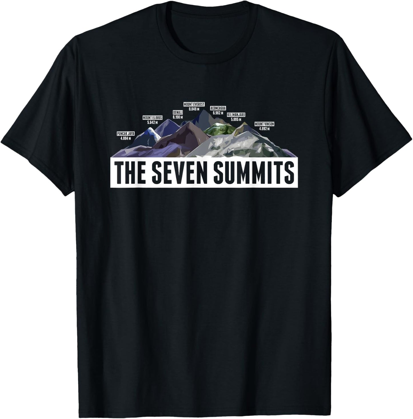 Seven Summits Mountaineering Climbing Hiking Gift T-Shirt - T-Shirt | Black