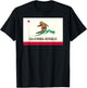 California Republic Bear Surfing-State Flag Inspired Design T-Shirt - T-Shirt | Black