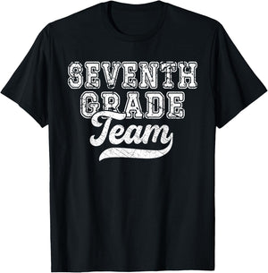 Teachers Seventh Grade Retro Back To School Team 7th Grade Women Kids T-Shirt - T-Shirt | Black