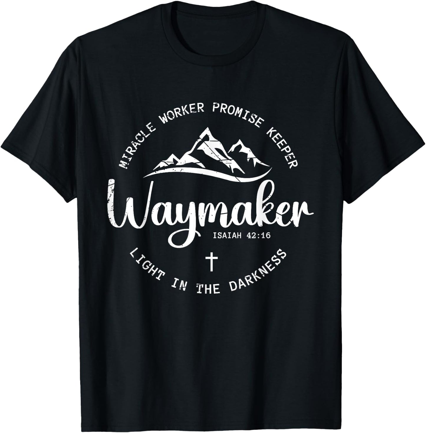 Promise Keeper Miracle Worker Spiritual Waymaker Christian T-Shirt - T-Shirt | Black