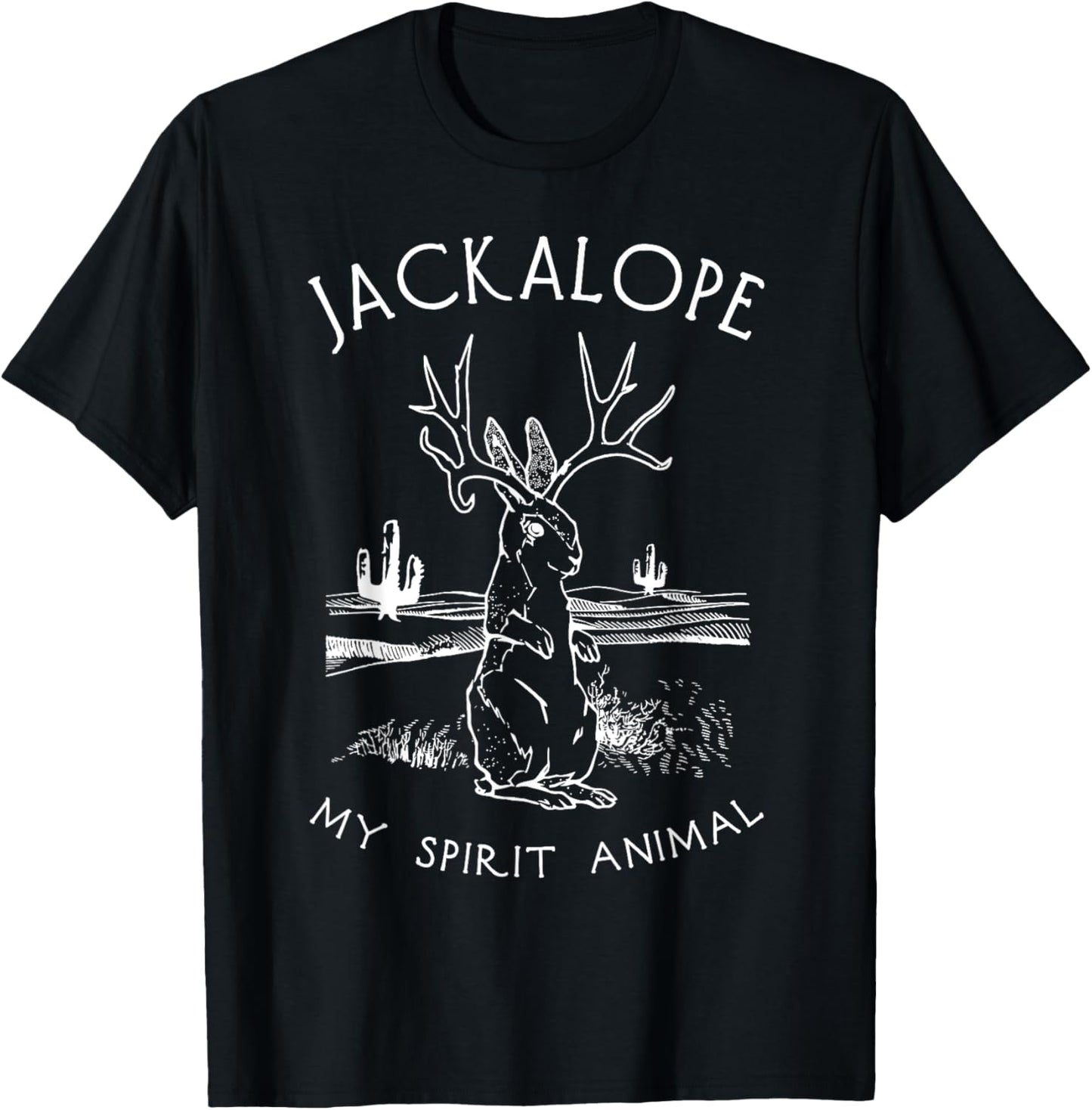 Cute Jackalope Shirt, My Spirit Animal Hare Jackrabbit T-Shirt - T-Shirt | Black