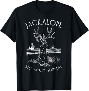 Cute Jackalope Shirt, My Spirit Animal Hare Jackrabbit T-Shirt - T-Shirt | Black