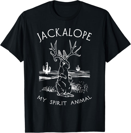 Cute Jackalope Shirt, My Spirit Animal Hare Jackrabbit T-Shirt - T-Shirt | Black