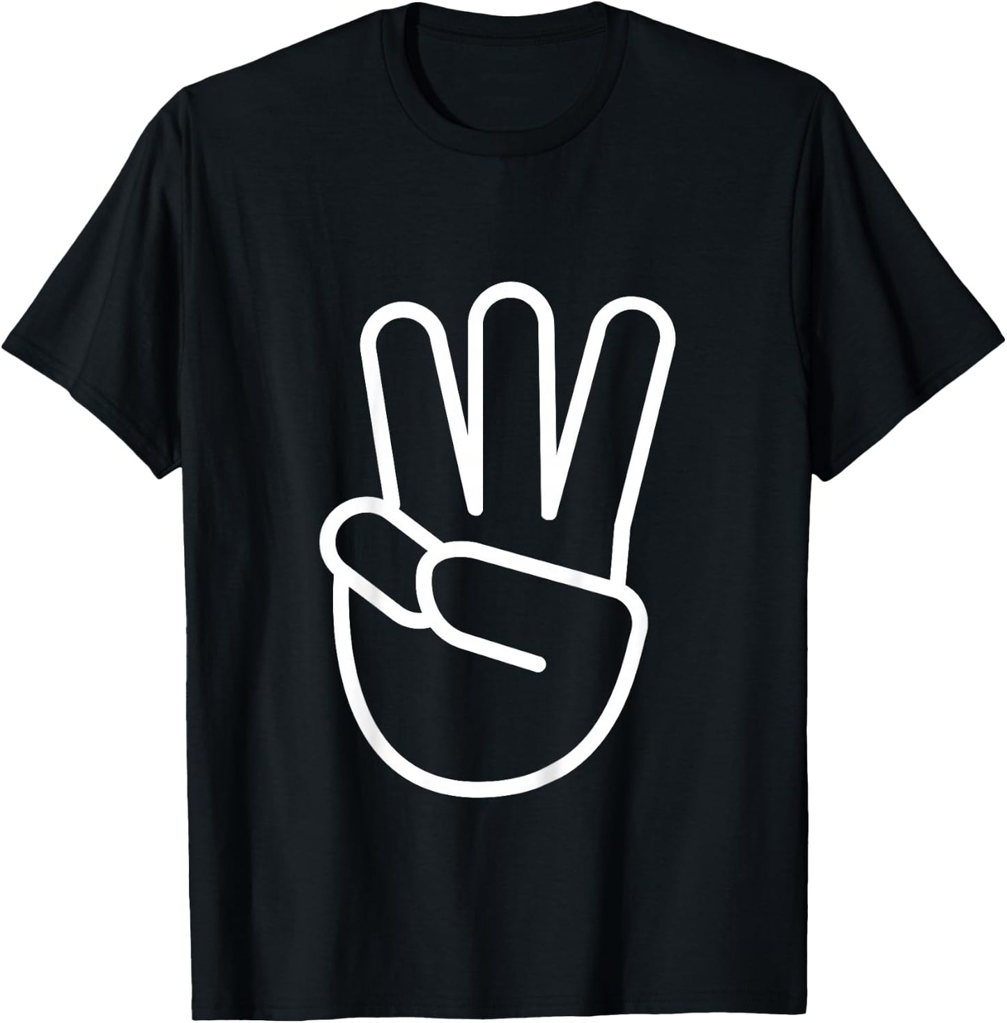 Three 3 Years Old Fingers 3rd Third Birthday Boys Girls Kids T-Shirt - T-Shirt | Black