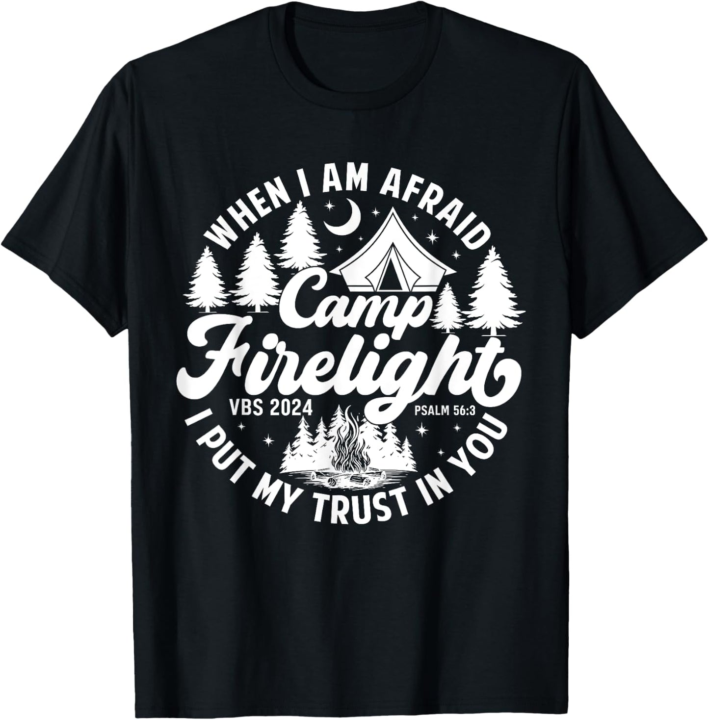 Camp Firelight Vacation Bible School VBS 2024 Christian Camp T-Shirt - T-Shirt | Black
