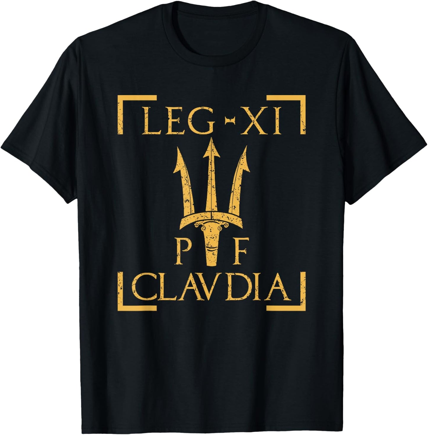 Legio XI Claudia Pia Fedelis Neptune Trident Roman Legion T-Shirt - T-Shirt | Black
