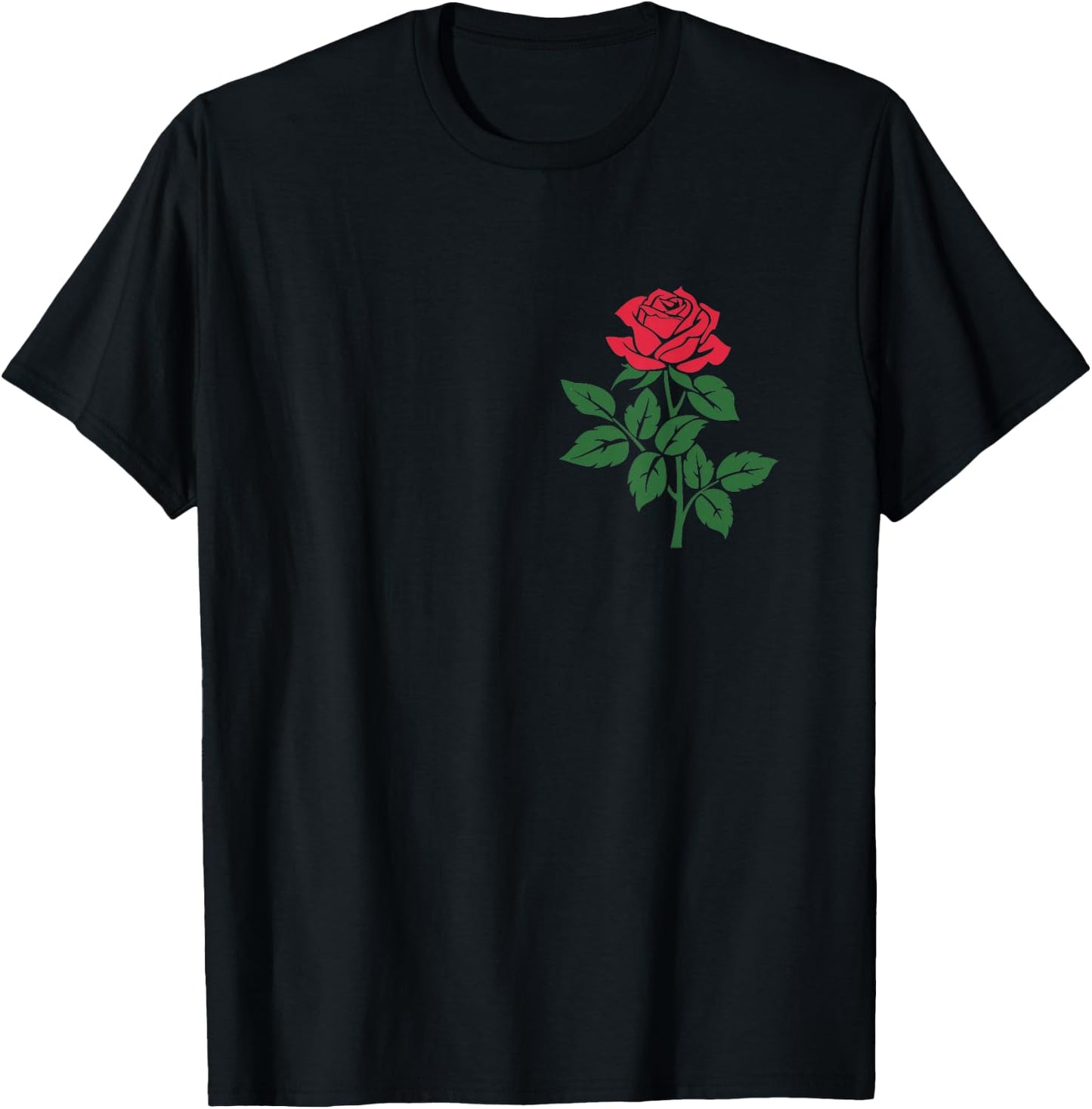 Rose Flower Floral Romantic Love Valentines Day Graphic T-Shirt - T-Shirt | Black