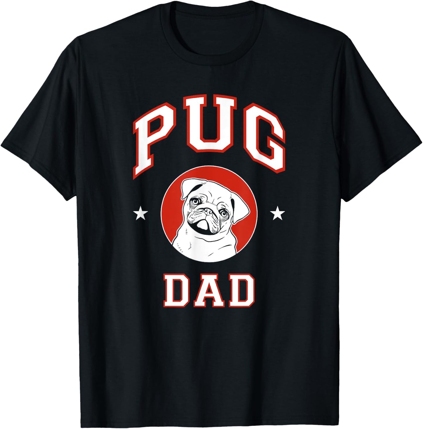 Pug Dad Dog Father T-Shirt - T-Shirt | Black