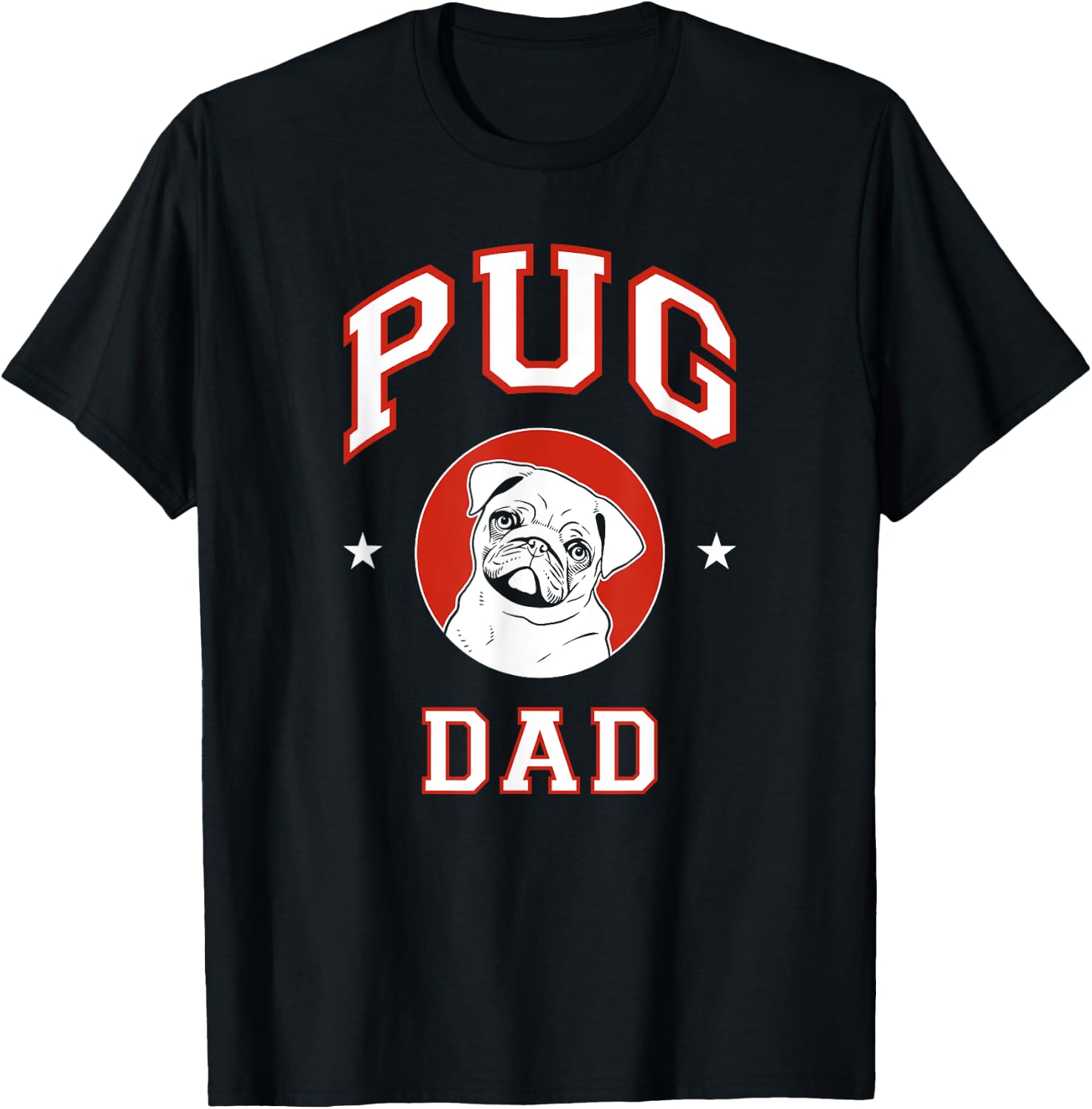 Pug Dad Dog Father T-Shirt - T-Shirt | Black
