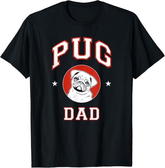 Pug Dad Dog Father T-Shirt - T-Shirt | Black