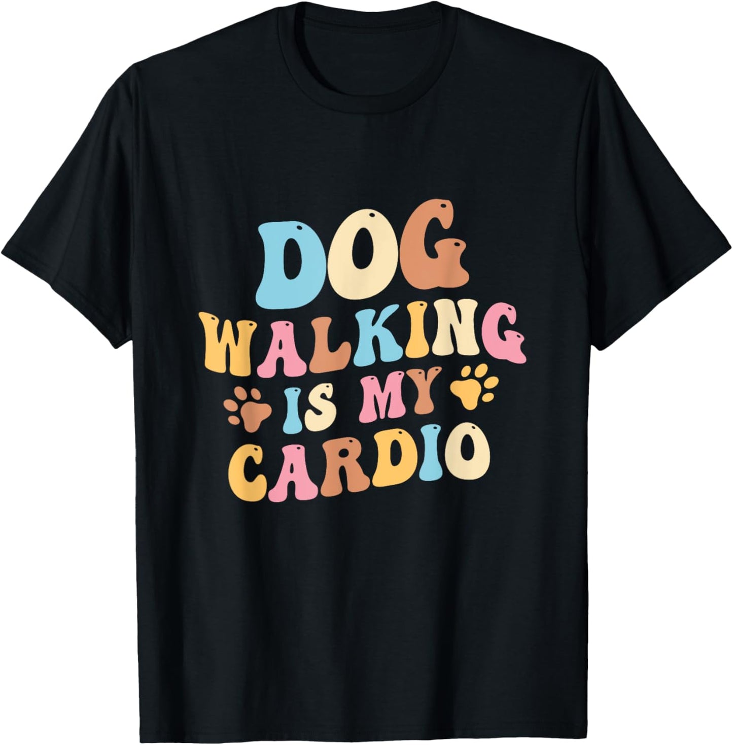 Groovy Dog walking is my cardio Women T-Shirt - T-Shirt | Black