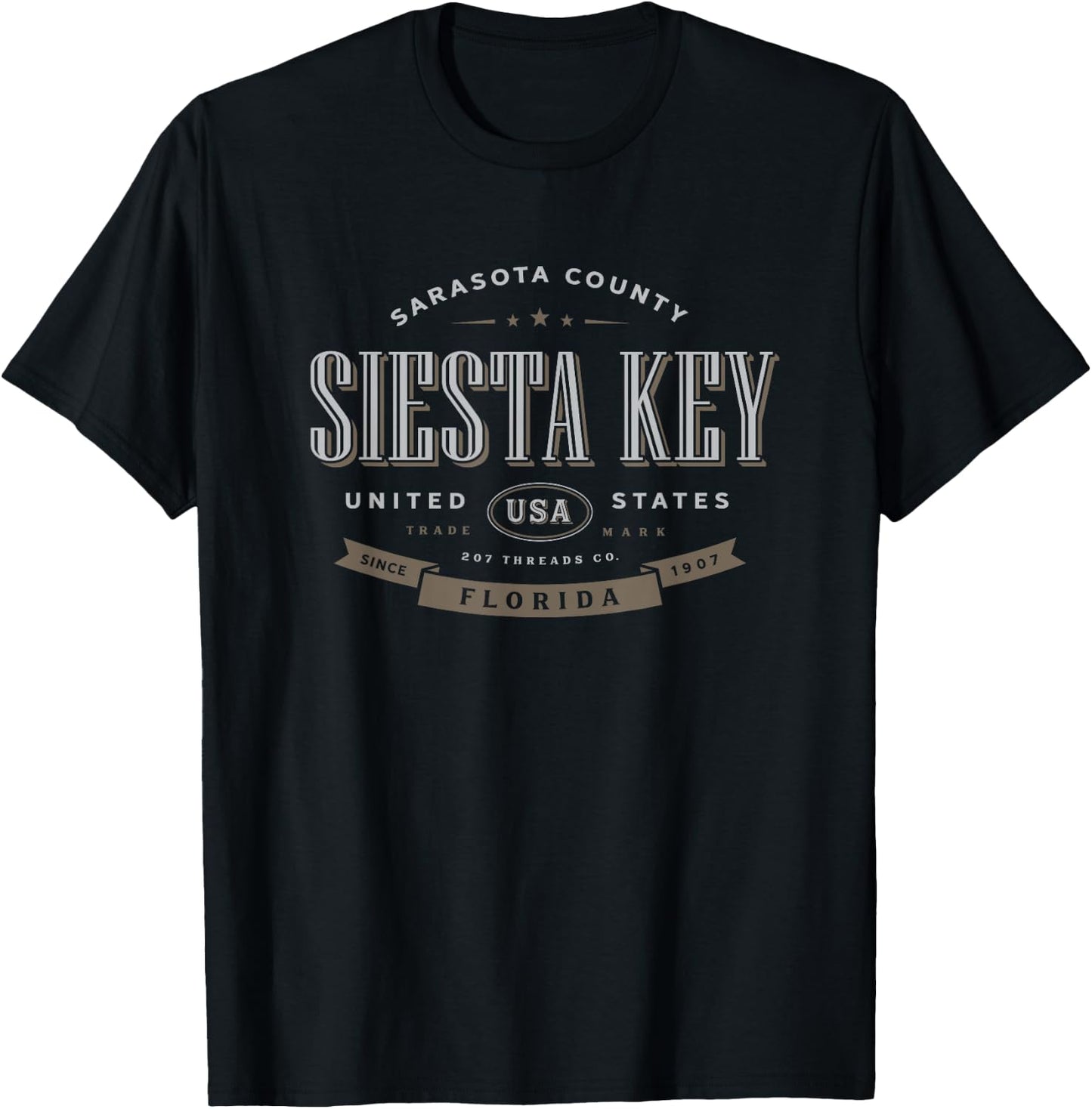 Siesta Key FL Florida Keys Vacation Souvenir T-Shirt - T-Shirt | Black