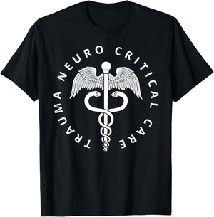 Trauma Neuro Critical Care Neuro Nurse Icu Neurology Nursing T-Shirt - T-Shirt | Black