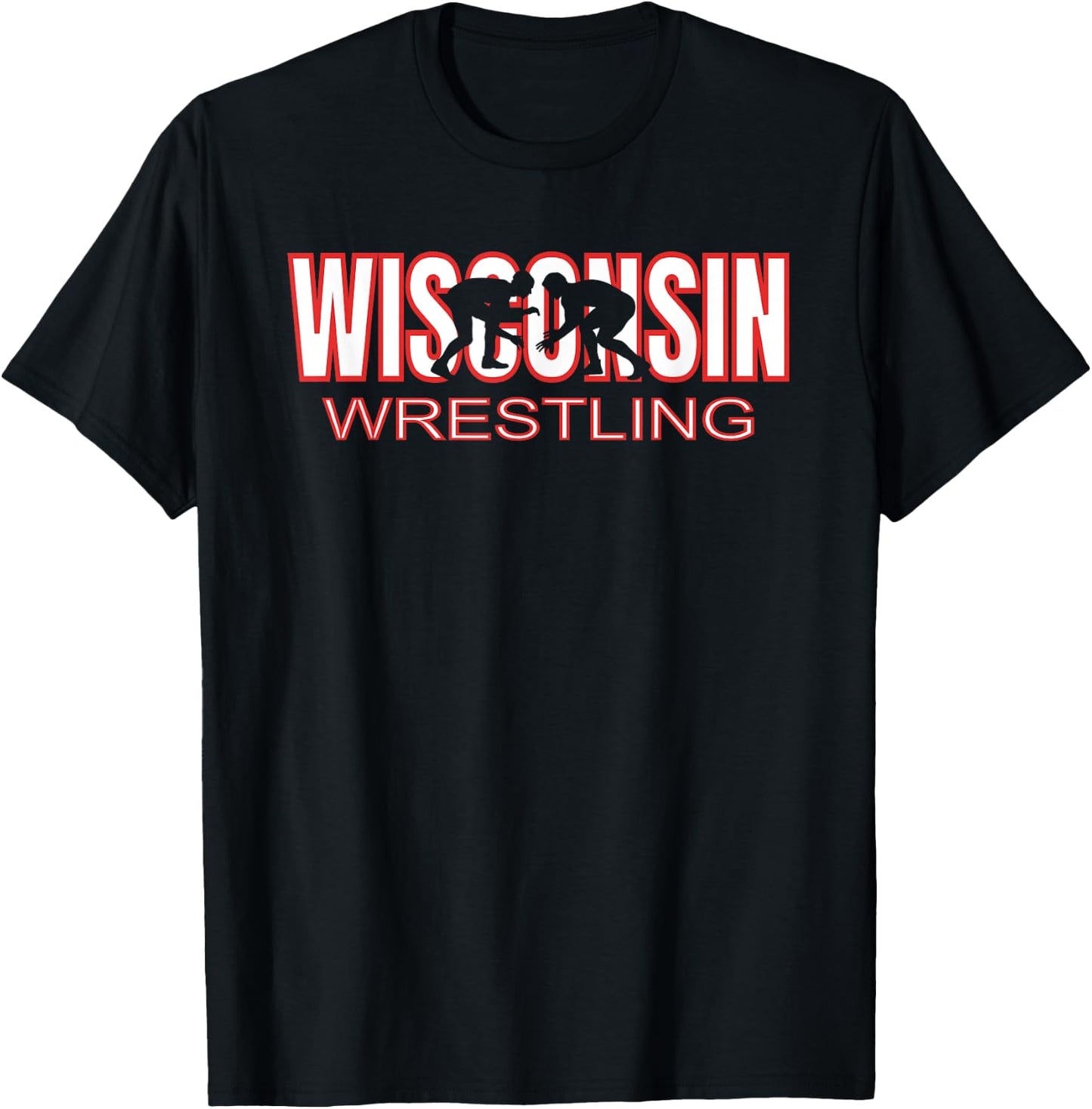 Wisconsin Wrestling Team Coach Wrestler State Pride Gift T-Shirt - T-Shirt | Black