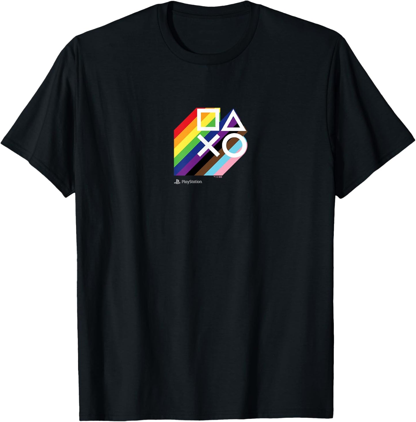 PlayStation Pride LGBTQIA Collection Stacked Chest Logo T-Shirt - T-Shirt | Black