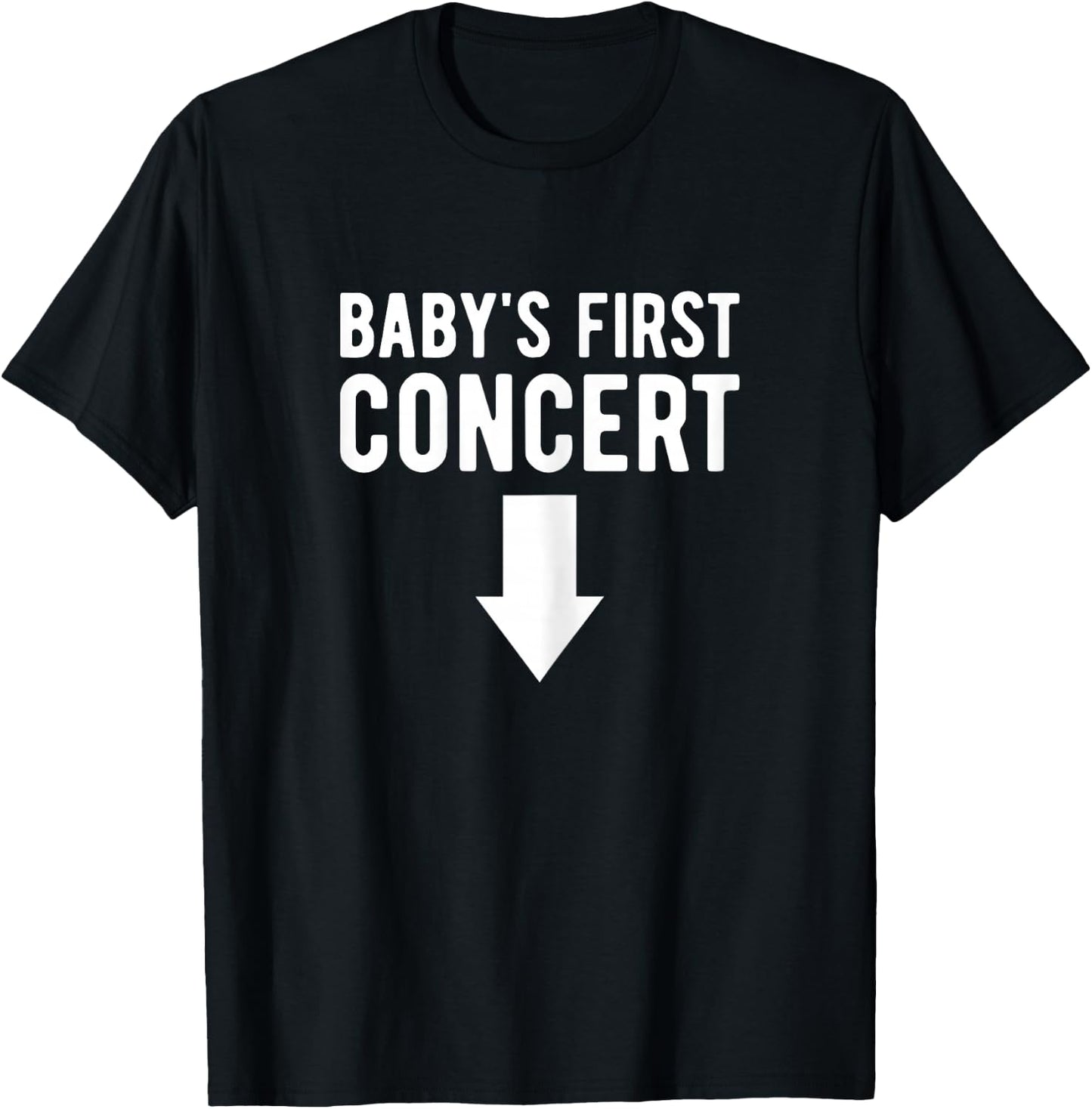 Baby's First Concert Mom To Be Music Concert Funny Pregnancy T-Shirt - T-Shirt | Black