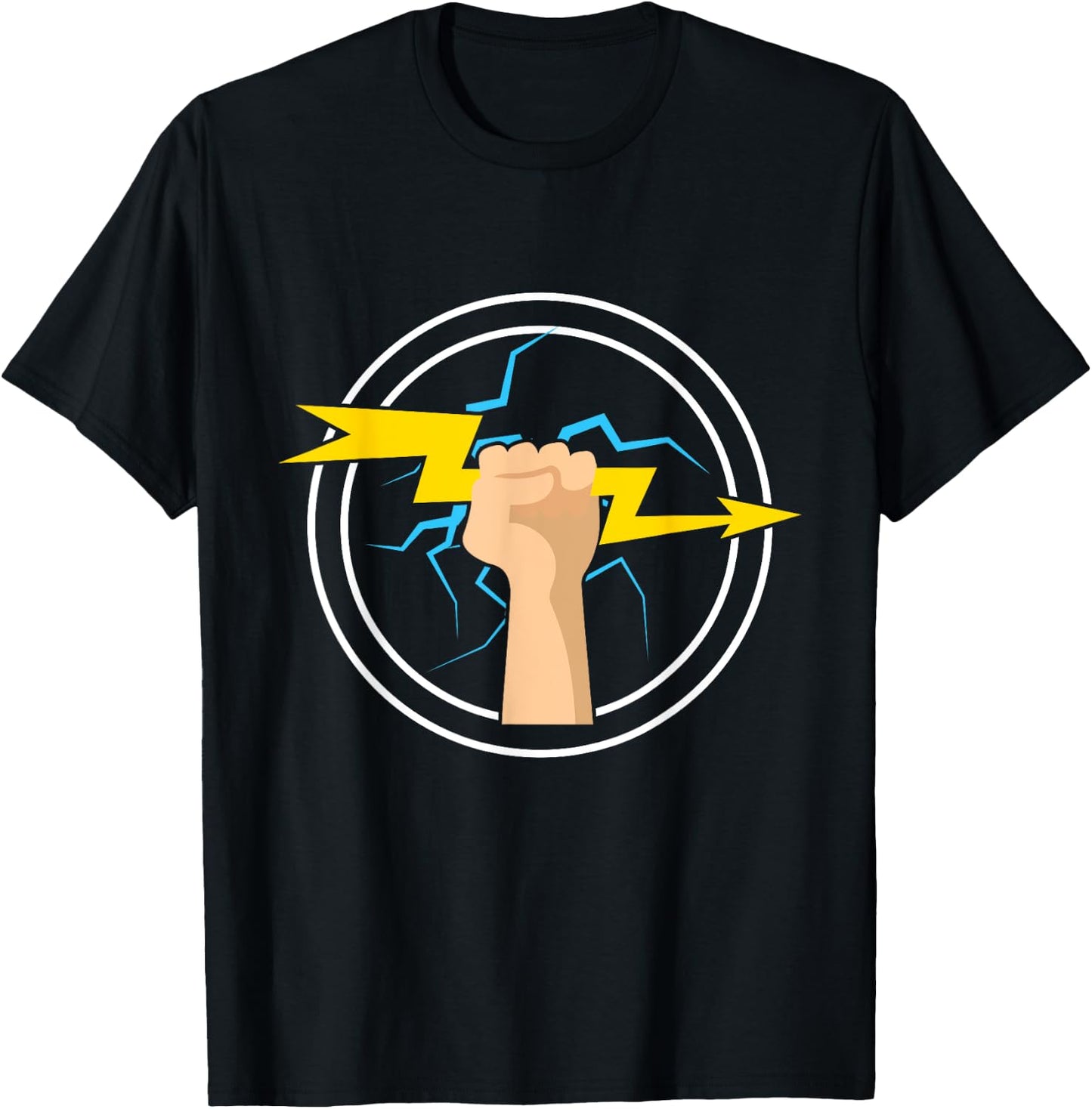 Electrician Lighting Bolt Lineman Electrical Worker Energy T-Shirt - T-Shirt | Black
