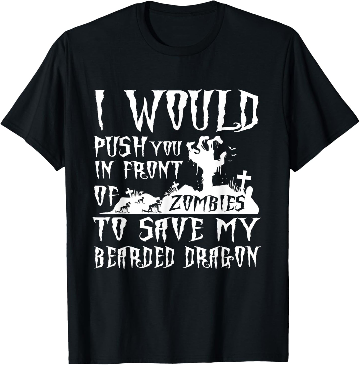 Bearded Dragon Dad Shirt Father's Day Halloween Zombies T-Shirt - T-Shirt | Black