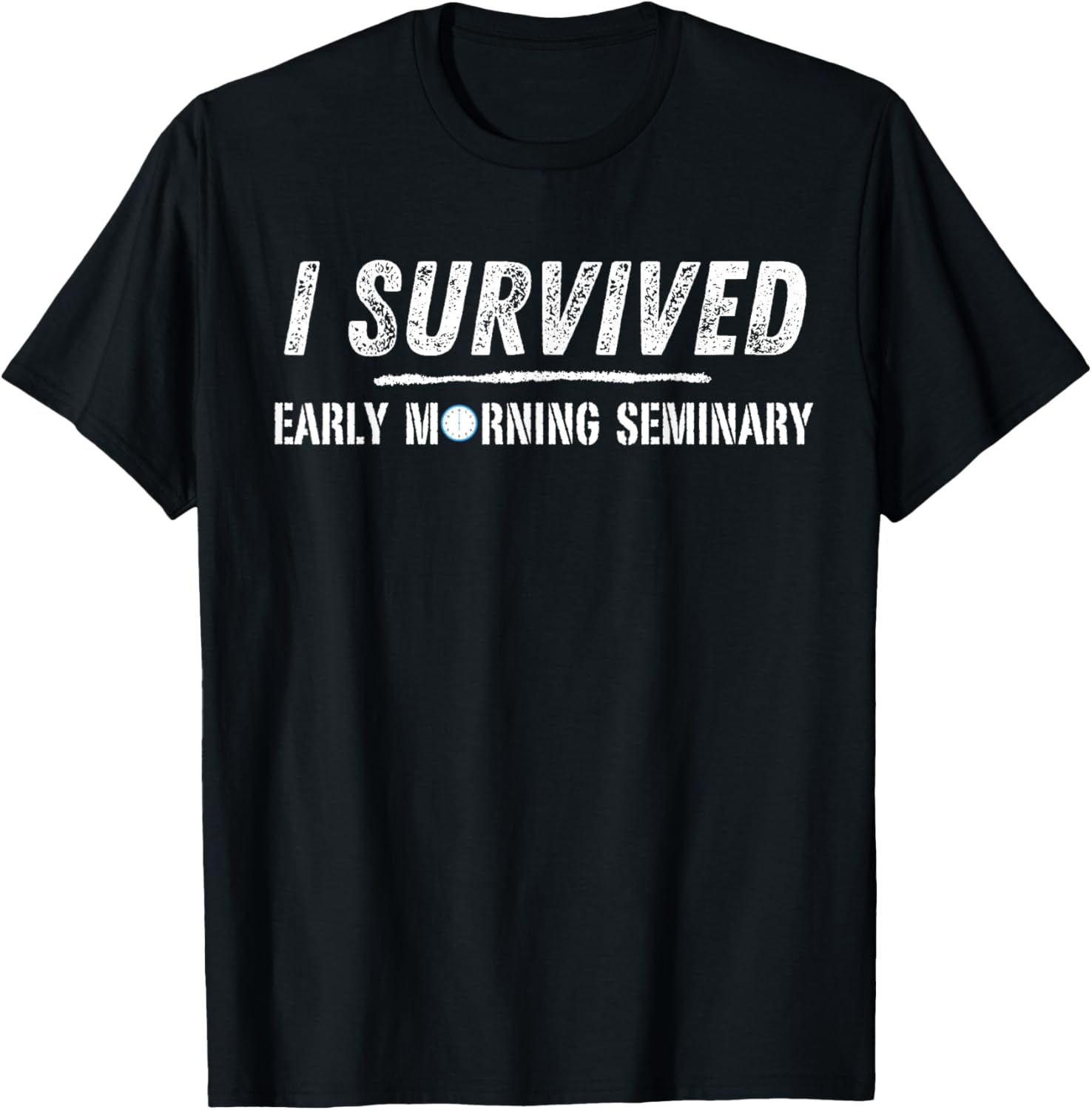 LDS Early Morning Seminary I Survived T-Shirt - T-Shirt | Black