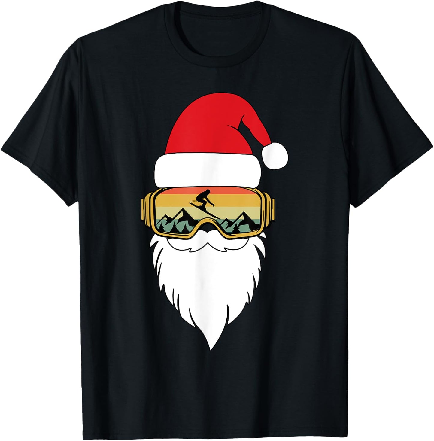 Skiing Christmas Winter Skier Funny Apres Ski T-Shirt - T-Shirt | Black