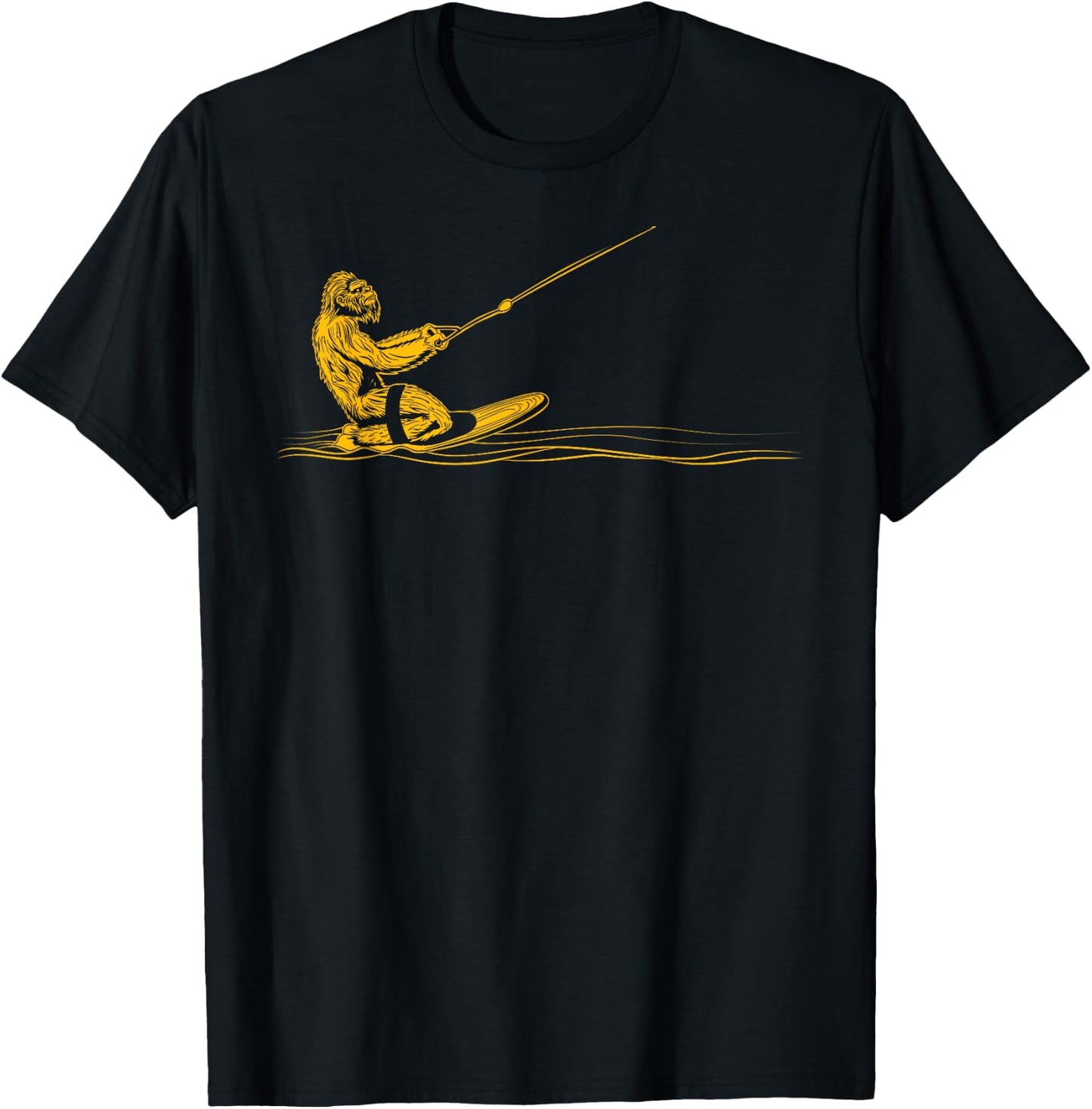 Kneeboarding Funny Bigfoot Kneeboarder T-Shirt - T-Shirt | Black