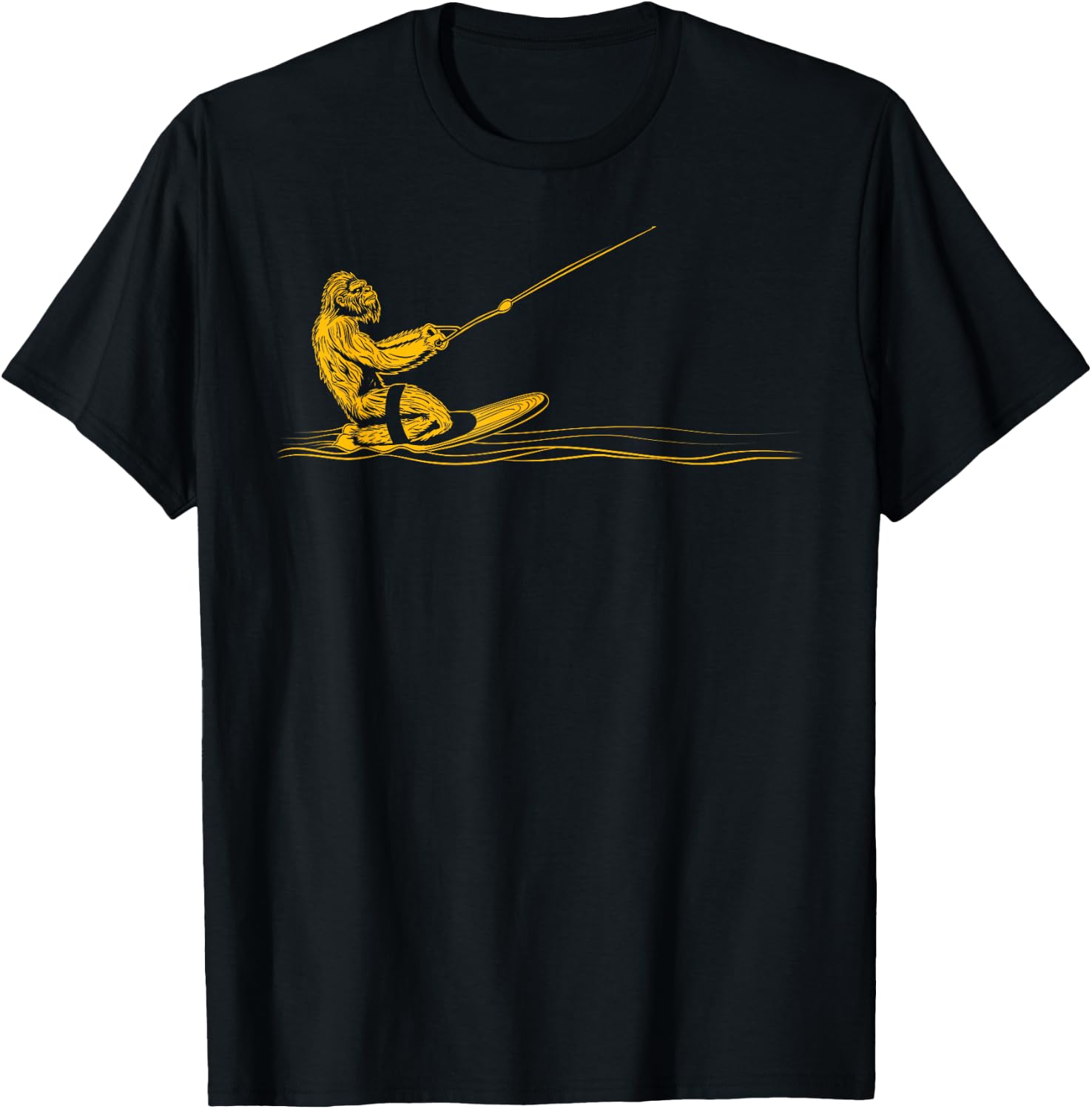 Kneeboarding Funny Bigfoot Kneeboarder T-Shirt - T-Shirt | Black
