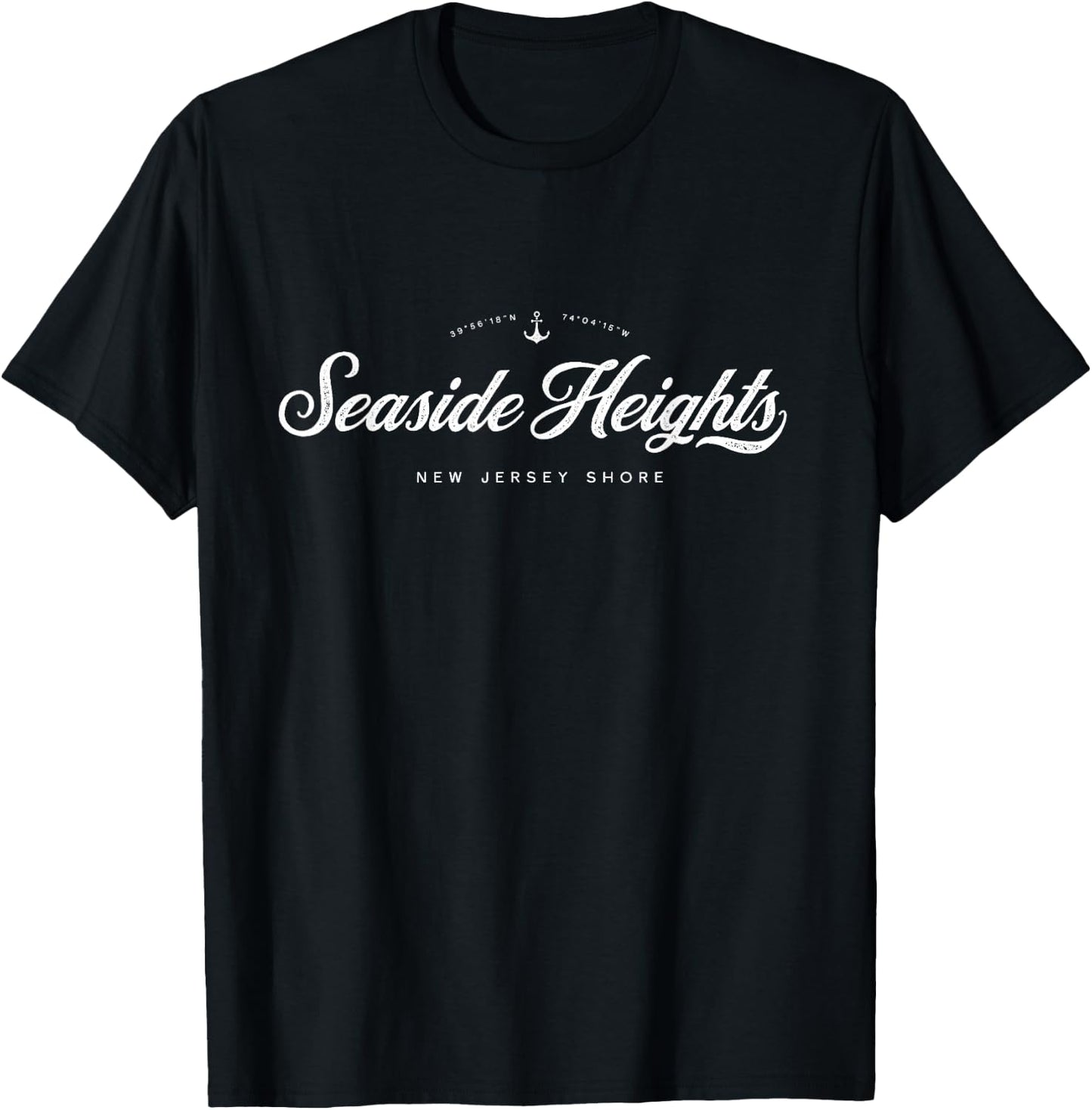 Seaside Heights New Jersey NJ Vintage Retro T-Shirt - T-Shirt | Black