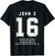 John 3:16 Bible Verse Team Sports Jersey Christian T-Shirt - T-Shirt | Black
