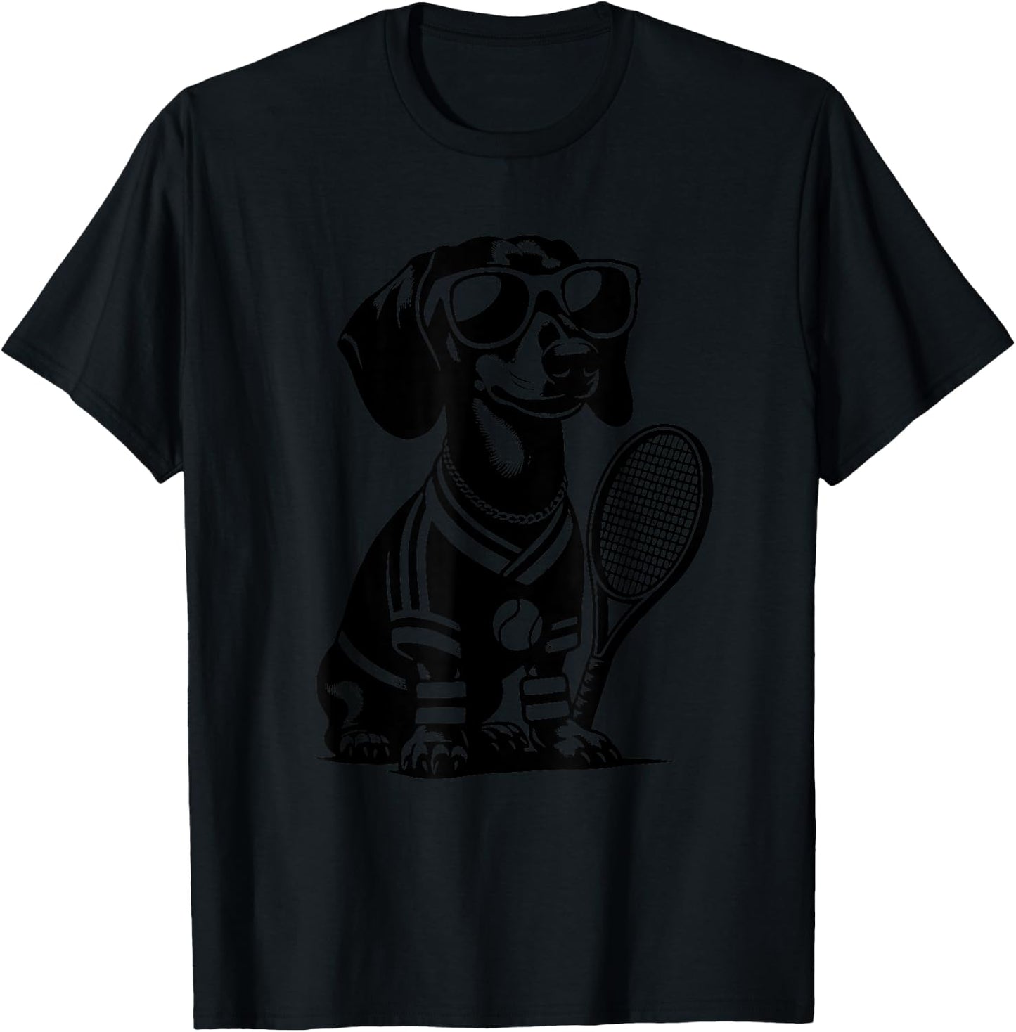 Dachshund Wiener Dog Owner Tennis Player T-Shirt - T-Shirt | Black