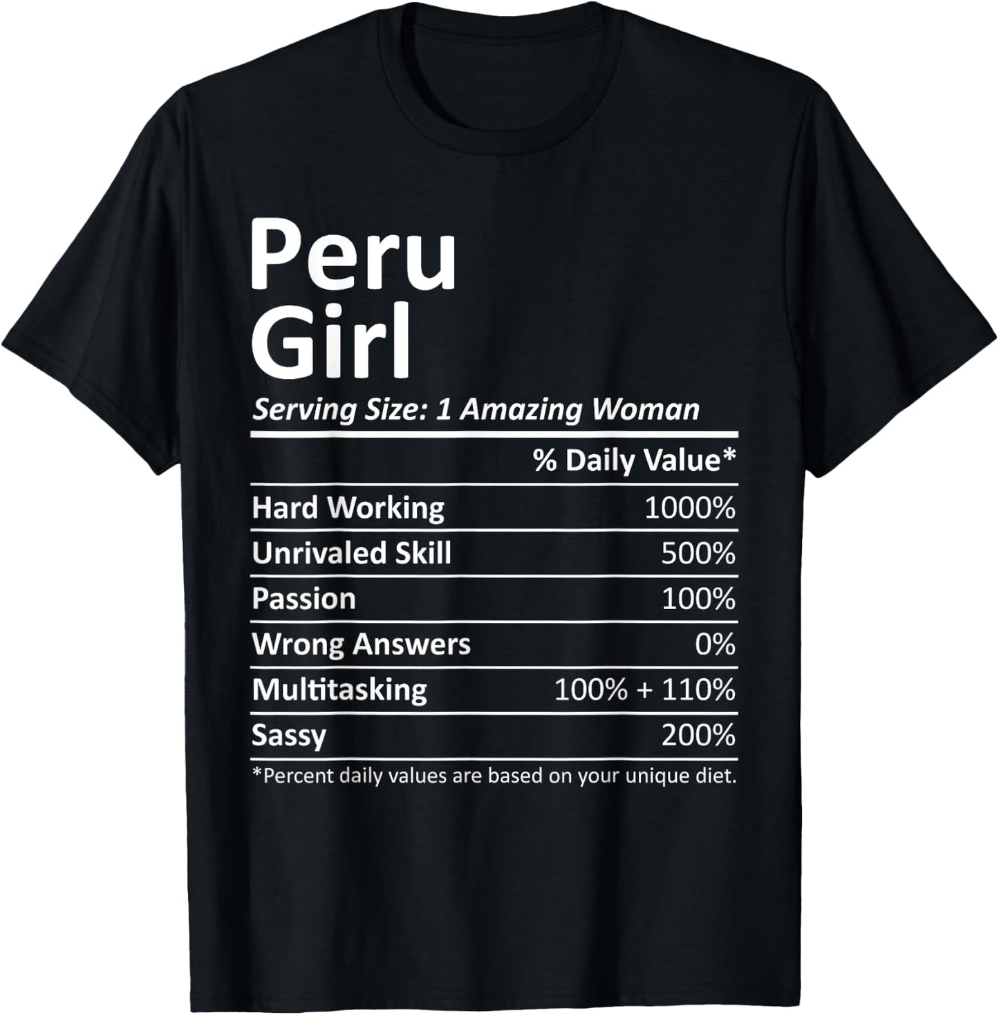 PERU GIRL IN INDIANA Funny City Home Roots USA Gift T-Shirt - T-Shirt | Black