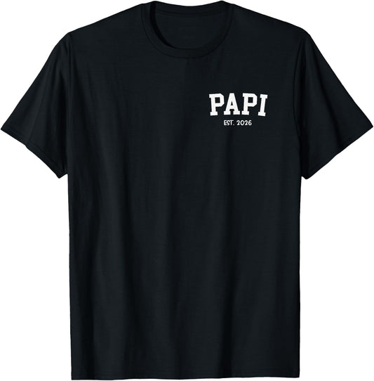PAPI EST. 2026 Classic Grandpa Fathers Day T-Shirt - T-Shirt | Black