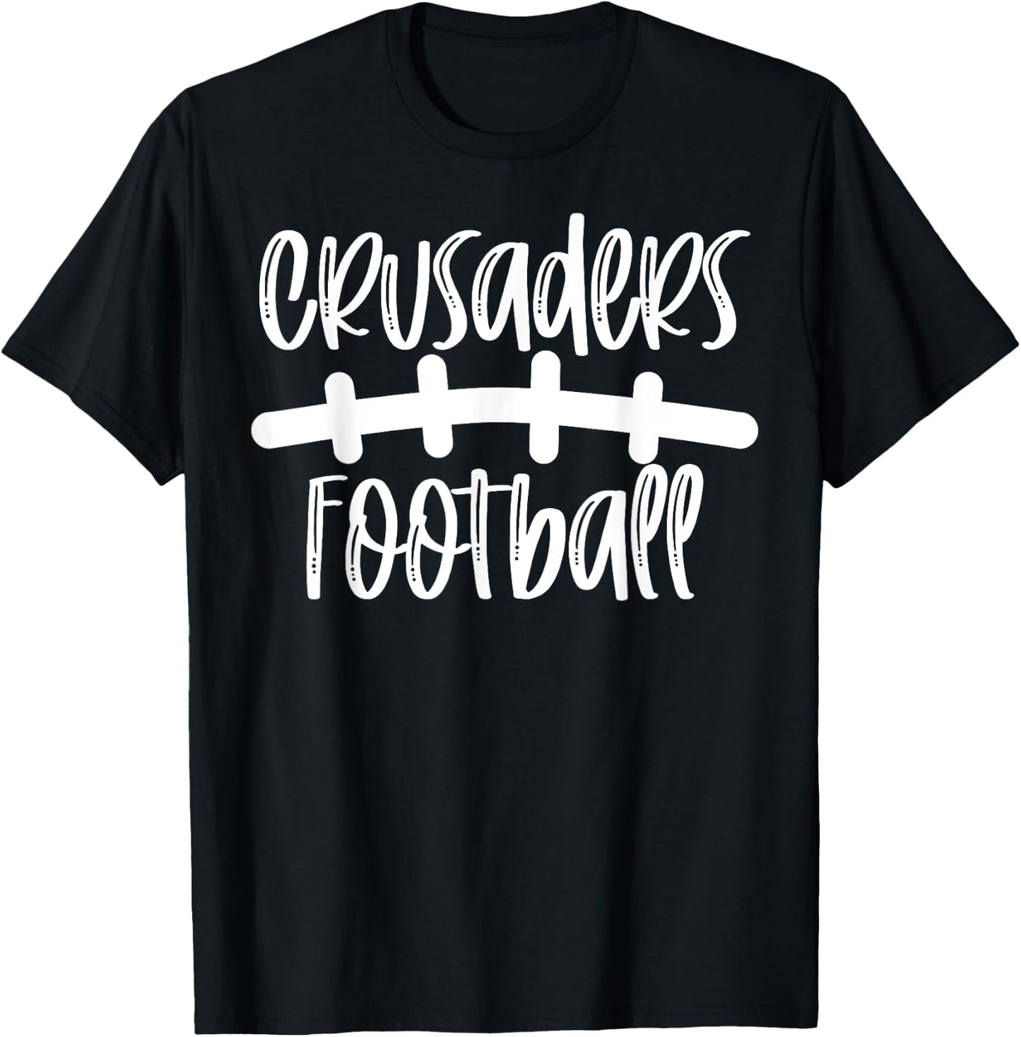 Crusaders Football School Spirit Team Mascot Game Night T-Shirt - T-Shirt | Black