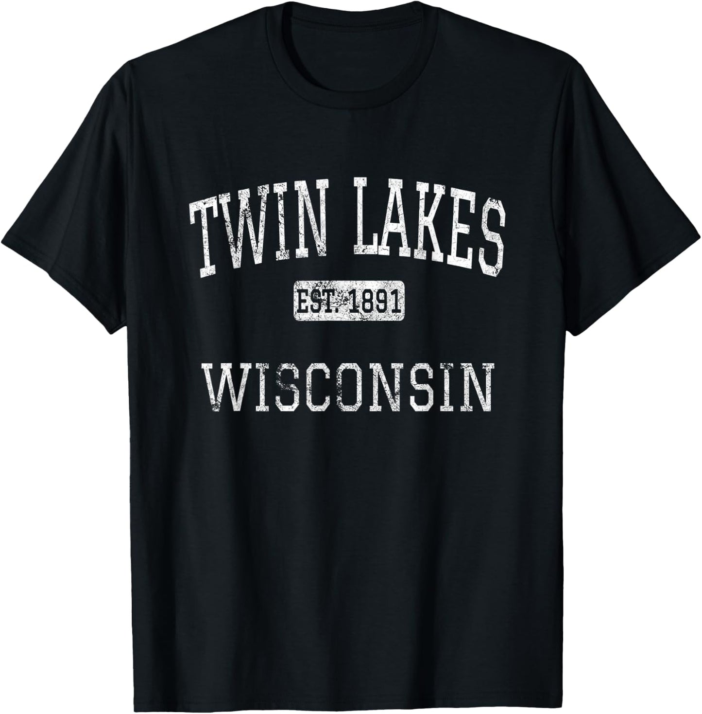 Twin Lakes Wisconsin WI Vintage T-Shirt - T-Shirt | Black