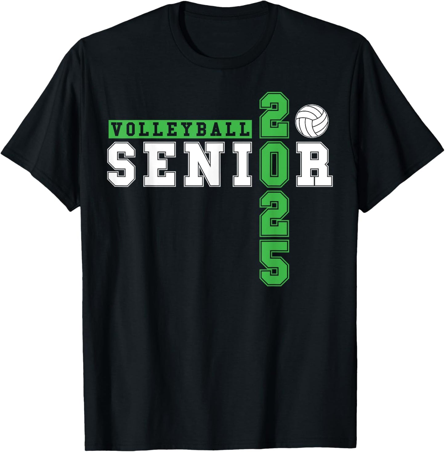 Volleyball Senior Night Volleyball Senior 2025 Graduation 17 T-Shirt - T-Shirt | Black