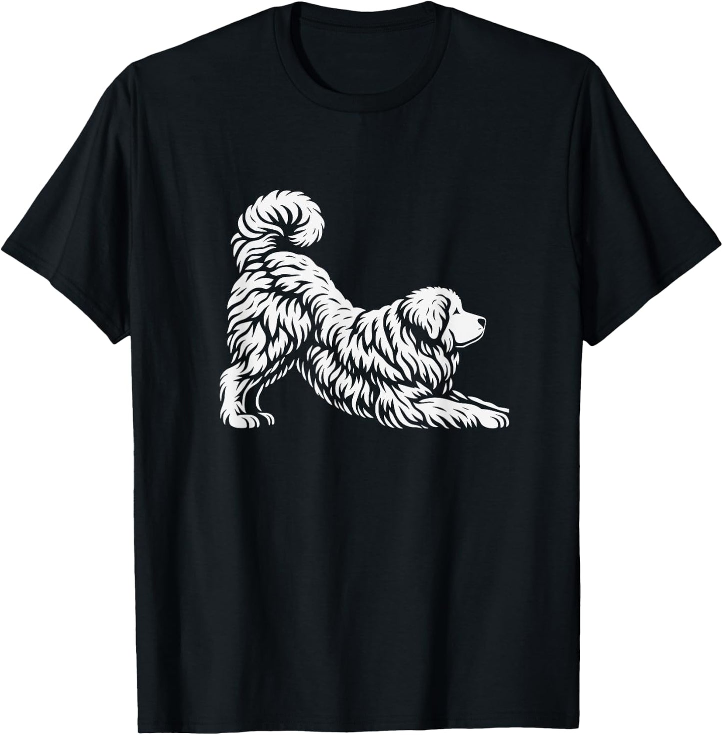 Great Pyrenees Dog Yoga Pose Graphic Design T-Shirt - T-Shirt | Black