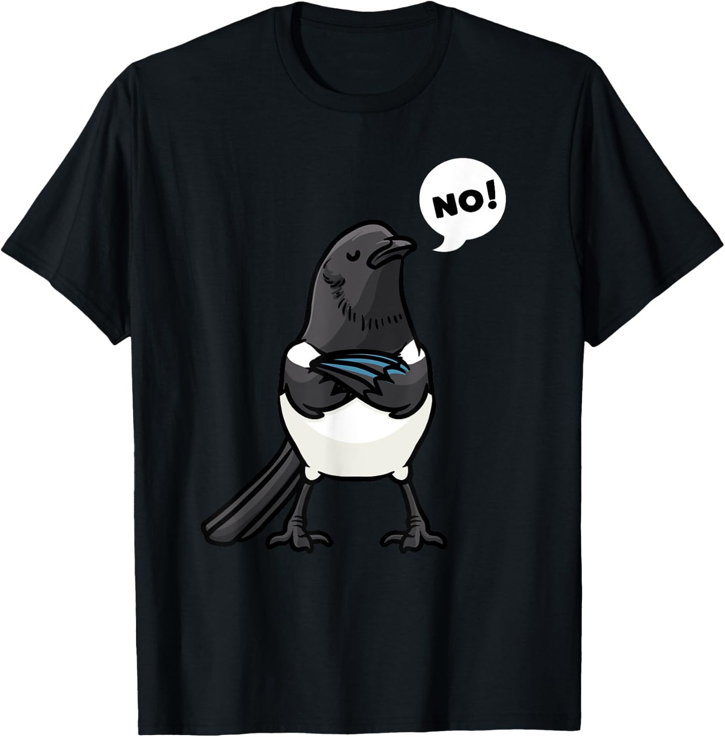 Eurasian Magpie Bird Common Magpie T-Shirt - T-Shirt | Black