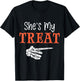 She's My Treat Funny Halloween Matching Couple Boyfriend T-Shirt - T-Shirt | Black