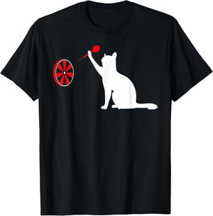 Darts Cat - Funny Dart Throwing Cat Dart and Cat Lover T-Shirt - T-Shirt | Black