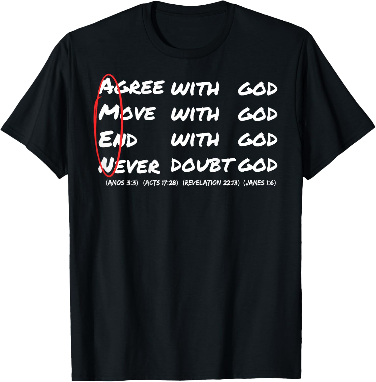 Amen Agree With God Christian Bible Verse Jesus Christ T-Shirt - T-Shirt | Black