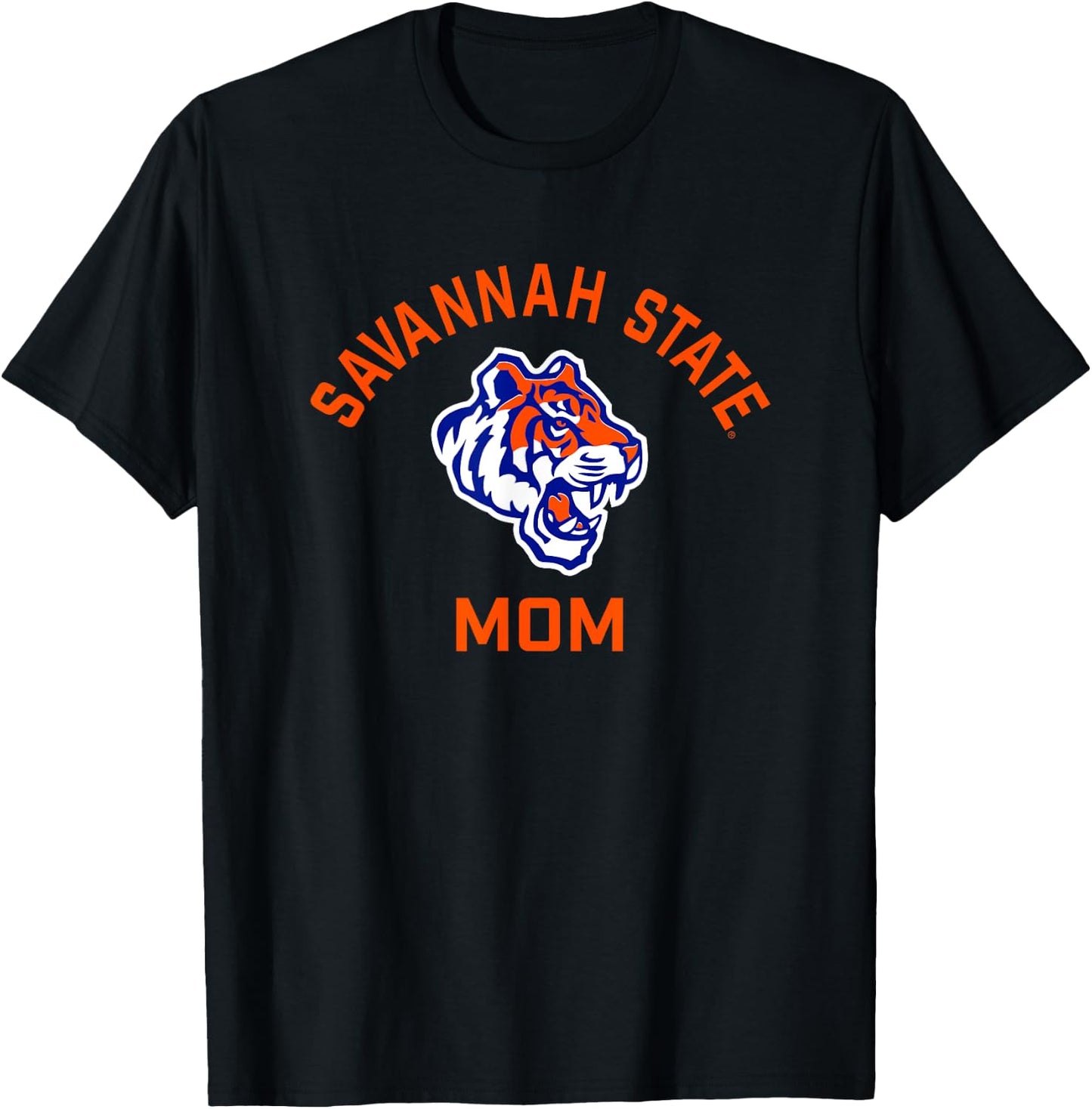 Savannah State University SSU Tigers Arched Mom T-Shirt - T-Shirt | Black
