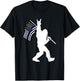 Funny Bigfoot Rock and Roll Thin Blue Line Flag for Police T-Shirt - T-Shirt | Black